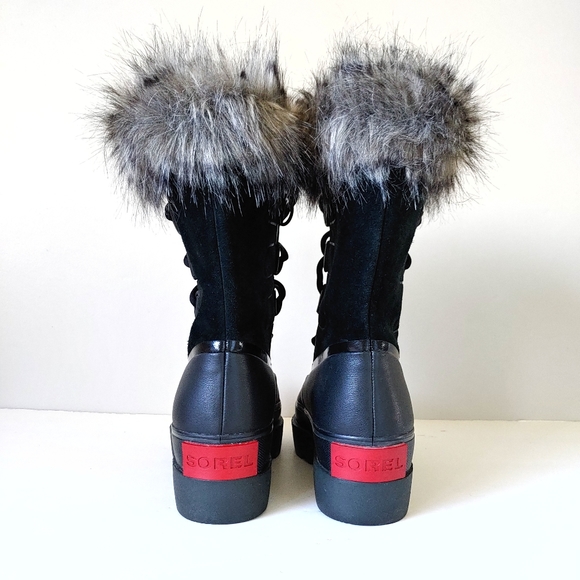 Sorel Joan of Arctic Next Boots Fur Lined Leather Black Size 9.5 Insulated Snow - Picture 10 of 16